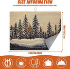 Forest Dish Drying Mat for Kitchen Counter Microfiber Absorbent Dish Tree - Image 2