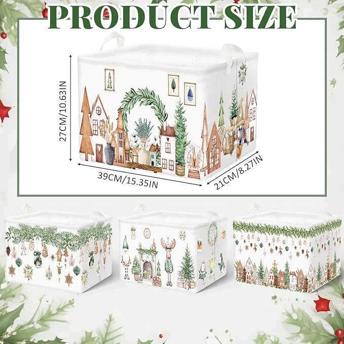 4 Pack Christmas Storage Bin Collapsible Large Christmas Storage Baskets - Image 2