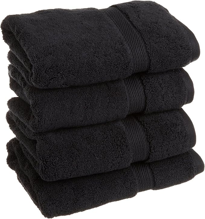SUPERIOR Egyptian Cotton Pile Hand Towel Set of 4, Ultra Soft Luxury Towels by SUPERIOR