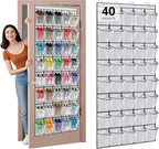 40 Large Mesh Pocket Over the Door Shoe Organizer, Hanging Shoe Rack by Unknown
