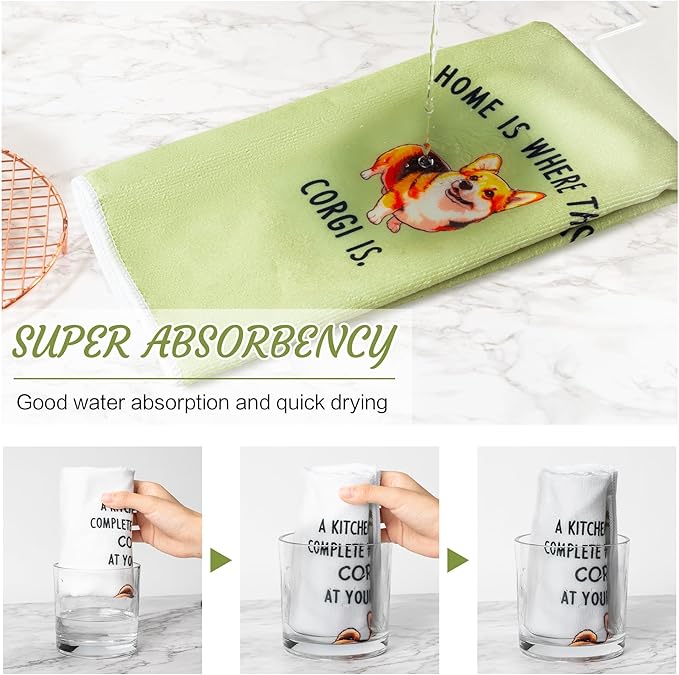 R Horse Funny Corgi Kitchen Dish Towels - Image 4