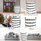 Waterproof Laundry Hamper Collapsible Laundry Basket Leather Handle Laundry Bag - Image 3
