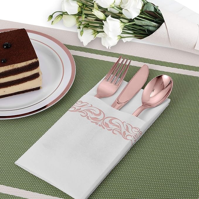 FOCUSLINE 200 Linen Feel Disposable Bathroom Napkins, Soft and Absorbent Paper - Image 4