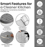 Silicone Dish Drying Mat with Raised Drain Spout, 15mm Thick Heat Resistant - Image 3