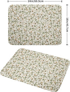 Spring Summer Daisy Floral Leaf Dish Drying Pad 18 x 24 Inch - Image 2