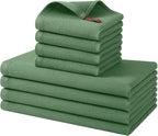 Homaxy 100% Cotton Kitchen Towels and Dishcloths Set by Homaxy