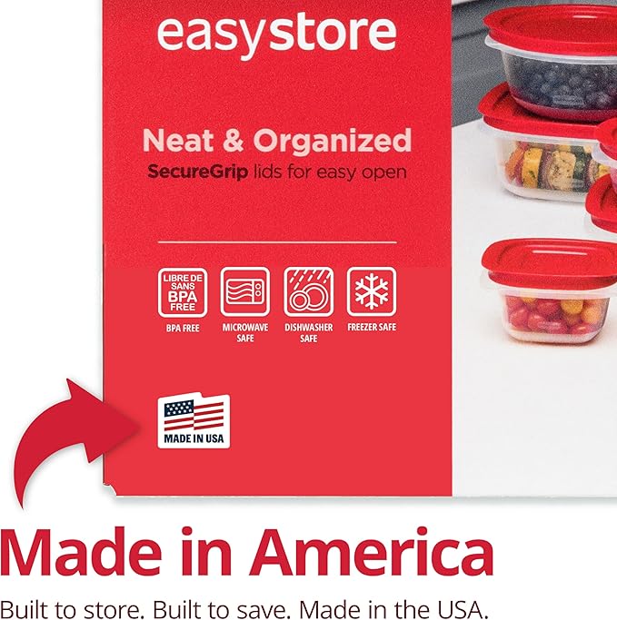 Rubbermaid EasyStore Large Containers, 18-Piece Set, Food Storage Containers - Image 4