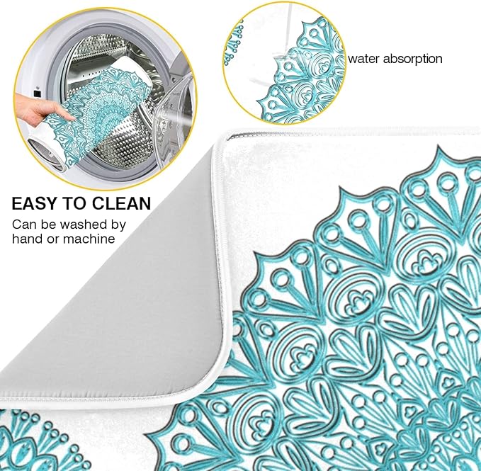Super Absorbent Dish Drying Mat, Microfiber Fast-Drying Dish Mat, Kitchen Dish - Image 2