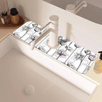 Water Lily Flower Kitchen Sink Splash Guard Mat Absorbent Fast Drying Mat - Image 2