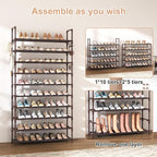 VTRIN 10 Tiers Shoe Rack Tall Large Capacity 50 Pairs Wide Shoe Organizer - Image 5