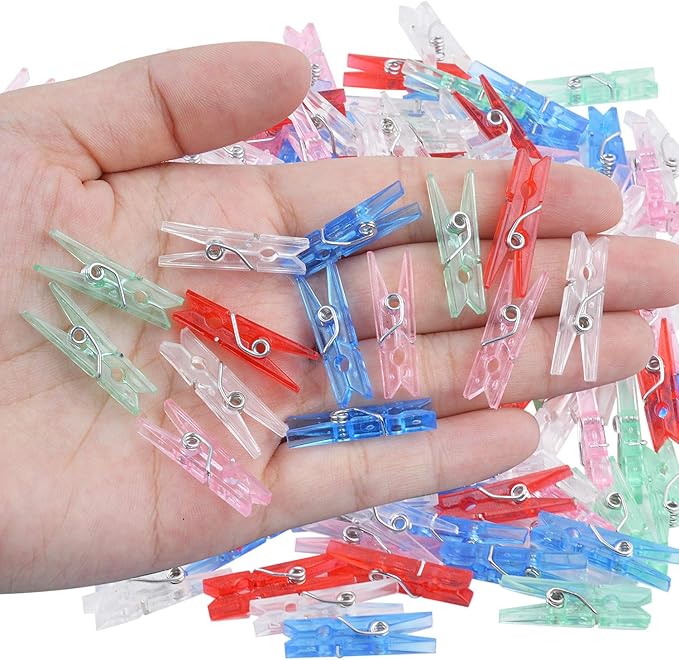 Aylifu Multi-Functional Mini Plastic Pegs, 200 Pieces Colorful Plastic Photo - Image 4