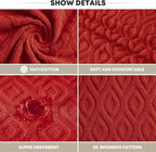 Artoid Mode 1 Pc Red 3D Diamond Grid Jacquard Hand Towels - Image 7