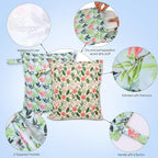 2pcs Travel Waterproof Laundry Bag, Cloth Diaper Wet Dry Bags - Image 2