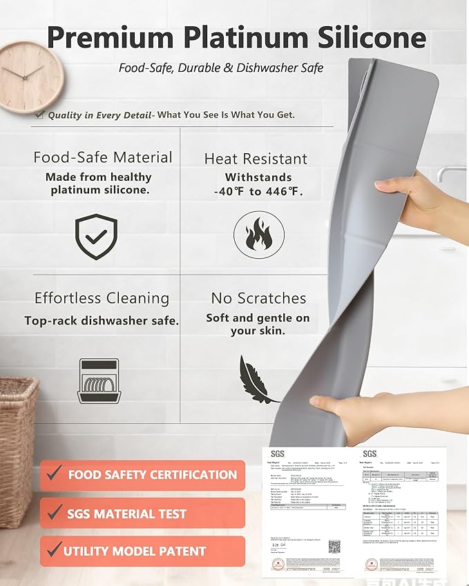 Kitchen Sink Splash Guard 18" Self-Draining Silicone Water Guard - Image 5