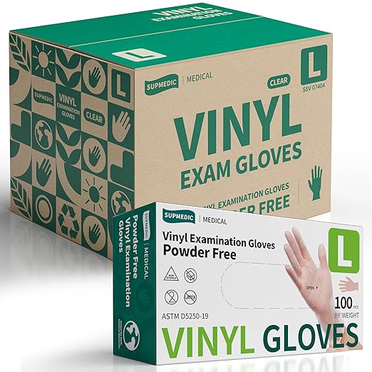 Vinyl Disposable Exam Gloves by Supmedic