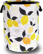 Lemons Laundry Hamper Boho Tropical Fruit Colorful Laundry Basket by SELIONLIKN
