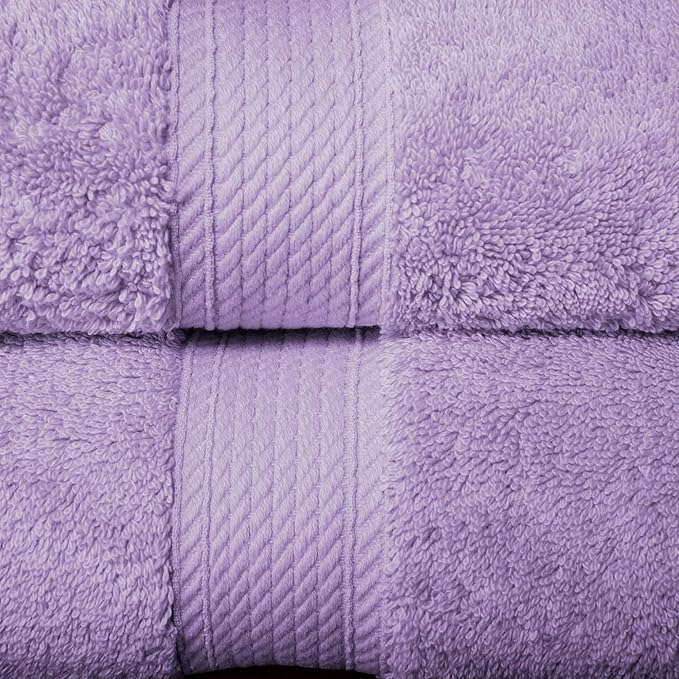 Superior Egyptian Cotton Solid Towel Set, Washcloths 13” x 13”, Hand Towels 20” - Image 5