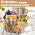 Watercolor Elephant Sunflower Laundry Basket, Foldable Wild Animals Laundry - Image 5