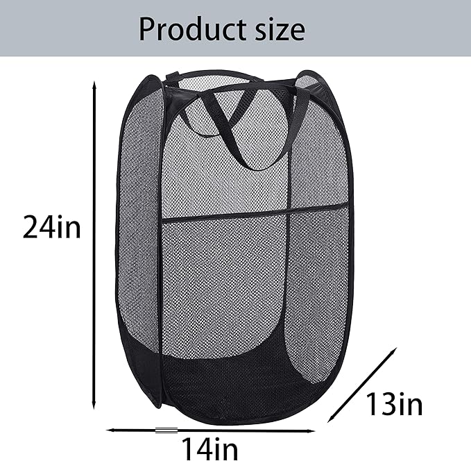 Foldable Mesh Popup Laundry Hamper, Laundry Basket Easy to Open and Fold - Image 4