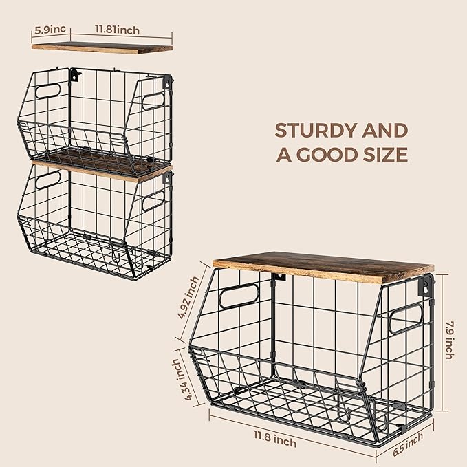 Delamu Stackable Metal Fruit Basket - Image 3