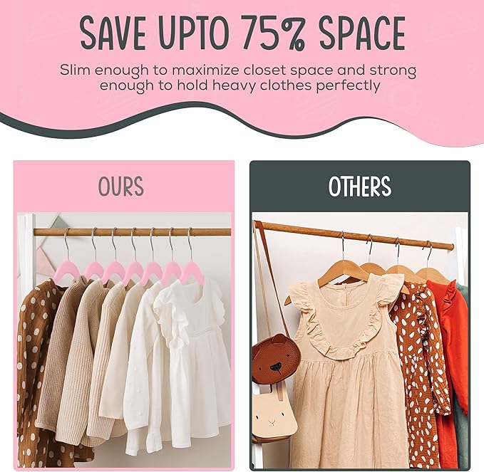50 Premium Kids Velvet Hangers - Image 5