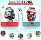 American Flag Horse Laundry Basket Patriotic Foldable Funny Laundry Hamper - Image 3
