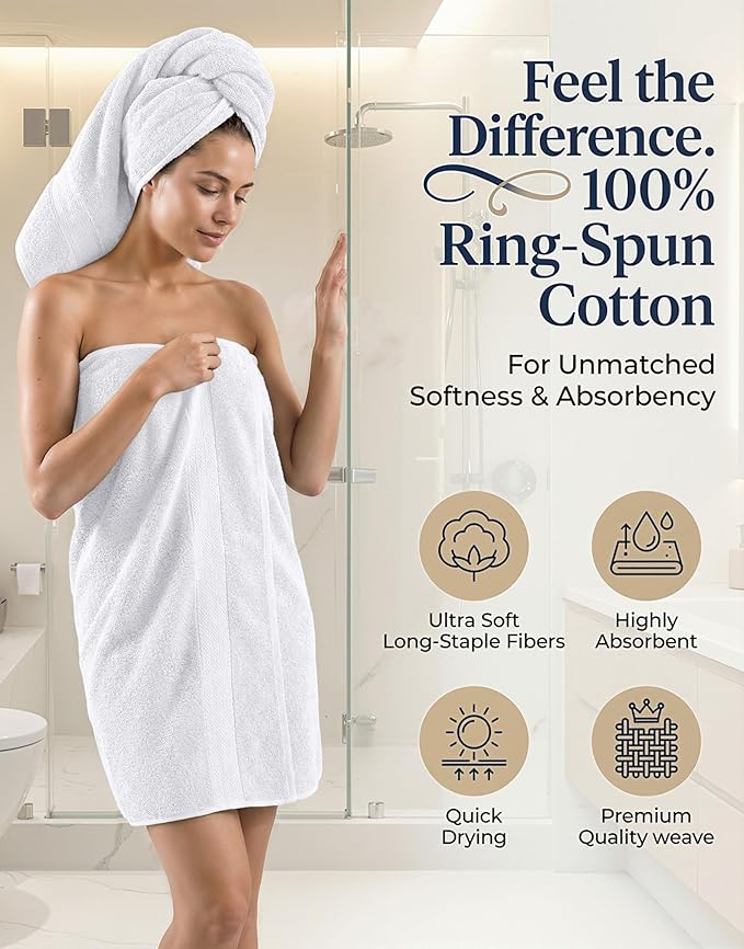 LANE LINEN 100% Cotton Bathroom Towel Set of 24 - Image 3