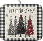 Merry Christmas Tree Dish Drying Mat by Aytipun