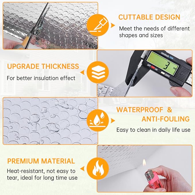 Reflective Foil Insulation, Double Reflective Bubble Insulation Sheet, Aluminum - Image 2