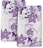 Purple Floral Kitchen Towels by Wovoto