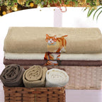 3 Pcs Orange Cat Hand Towels Bathroom Sets Decor Cute Orange Cat Lover Gifts - Image 5