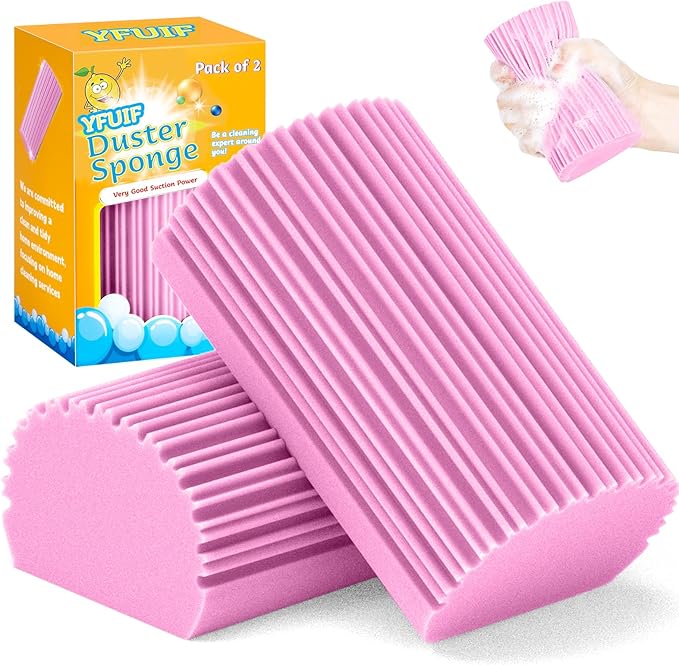 2-Pack Damp Clean Duster Sponge, Magic Sponge Eraser Baseboard Cleaner Tool by YFUIF