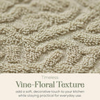 MosJos 4 Pack Hand Towels, Cotton Sage Green and White Floral Kitchen Towel - Image 3