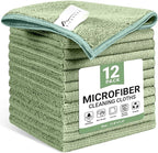 Microfiber Cleaning Cloth, 12 Pack Green Cleaning Rags by Unknown