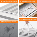 3 Pack Large Laundry Baskets, Laundry Hampers, Freestanding Waterproof - Image 3