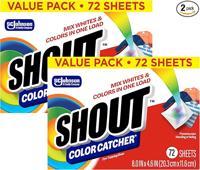 Shout Color Catchers for Laundry, Allow Mixed Washes, Prevents Color Runs and by Shout