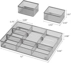 Marbrasse 3 Packs Desk Drawer Organizers, Metal Mesh Dividers - Image 3
