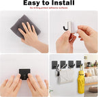 Livabber Adhesive Towel Hooks, 304 Stainless Steel Self Sticky Wall Hooks - Image 6