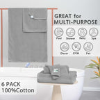 VOOVA & MOVAS Grey Bathroom Towel Sets - Image 3