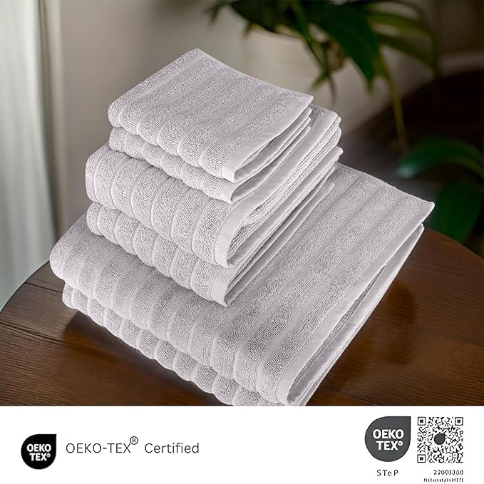 Classic Turkish Towels 6 Piece Heavy Duty Fast Drying Bath Sets Made - Image 3