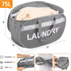 Collapsible Laundry Baskets, Foldable Clothes Hamper - Image 5