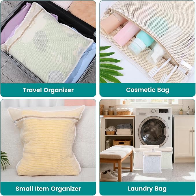 4Pcs Durable Cotton Mesh Laundry Bags - Image 6