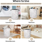 Cute Pink Stars Foldable Canvas Laundry Basket - Image 4