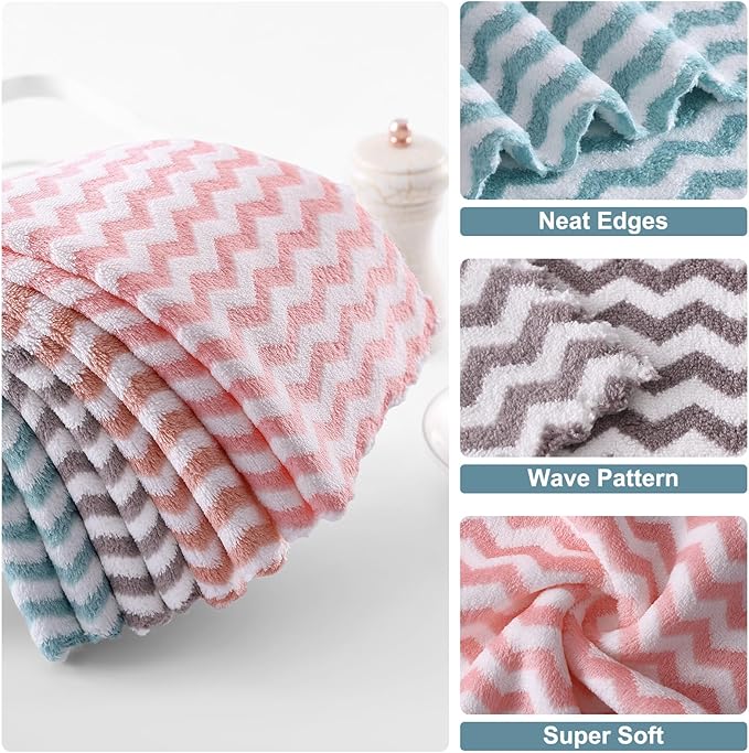 Homaxy 12 Pack Kitchen Dish Cloths, Ultra Soft and Absorbent Dish Towels - Image 4