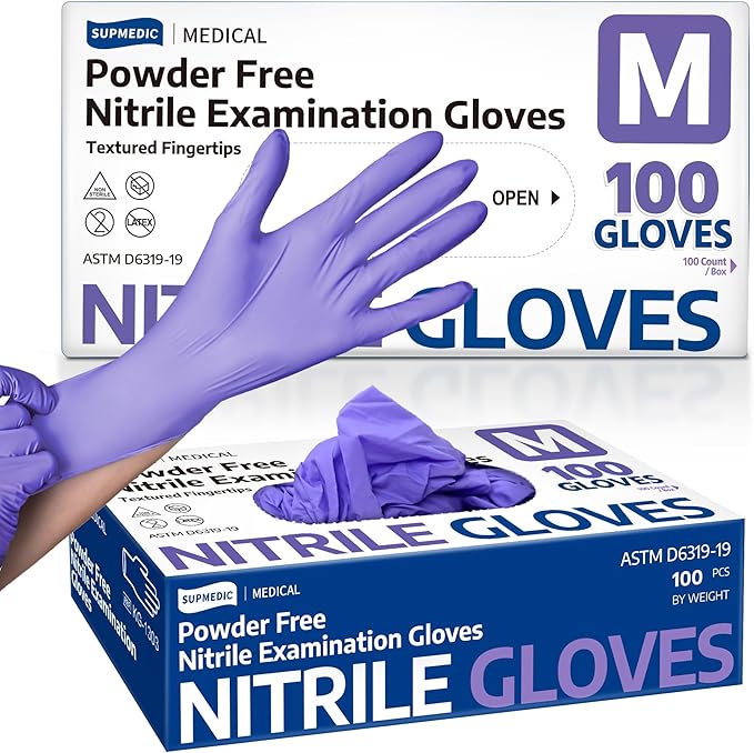 Medical Soft Max™ Nitrile Disposable Gloves, 100 Ct Latex-Free Powder-Free Food by Supmedic
