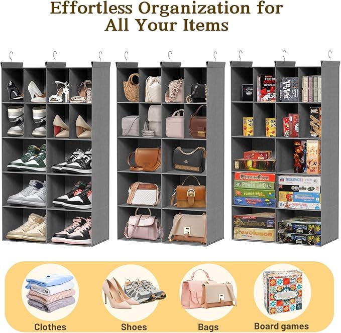 Ofiray-home 5 Tier Hanging Closet Organizer, 14 Compartments Sweater Organizer - Image 6