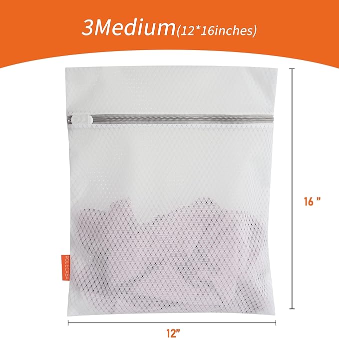 Polecasa 3Pcs 12 x 16 Inches Extra Durable 125g Diamond Mesh Laundry Bags - Image 6