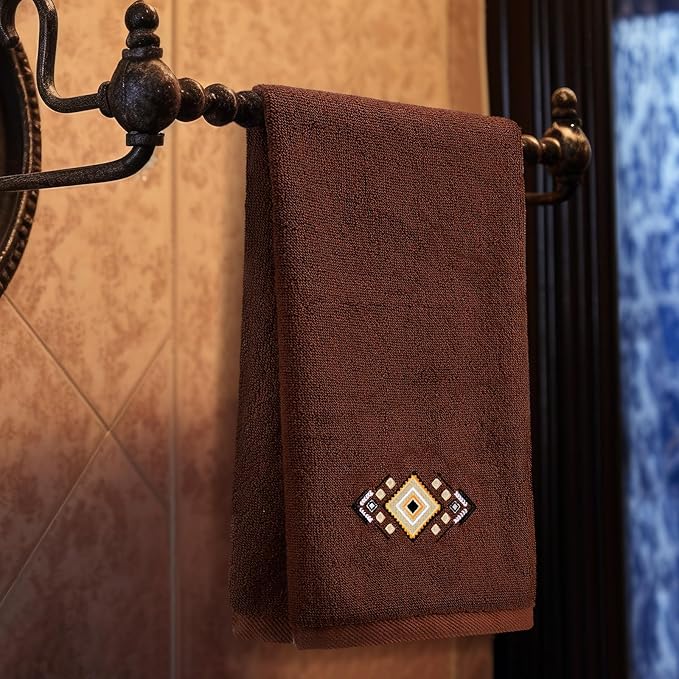 3 Pcs Western Aztec Hand Towels Southwestern Bathroom Decor Southwest Sunset - Image 4