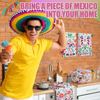 Breling Set of 6 Mexican Kitchen Towels Dia De Los Muertos Decorations Mexican - Image 3