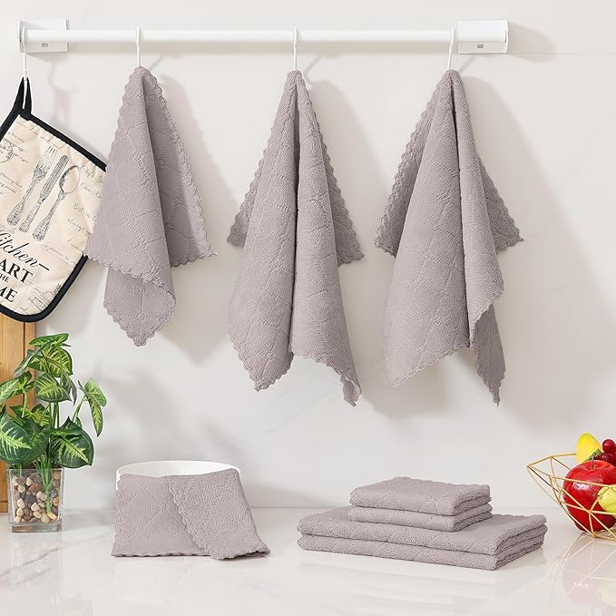 Homaxy Kitchen Towels and Dishcloths Set, 10 x 10 and 13 x 19 Inches, No Lint - Image 7